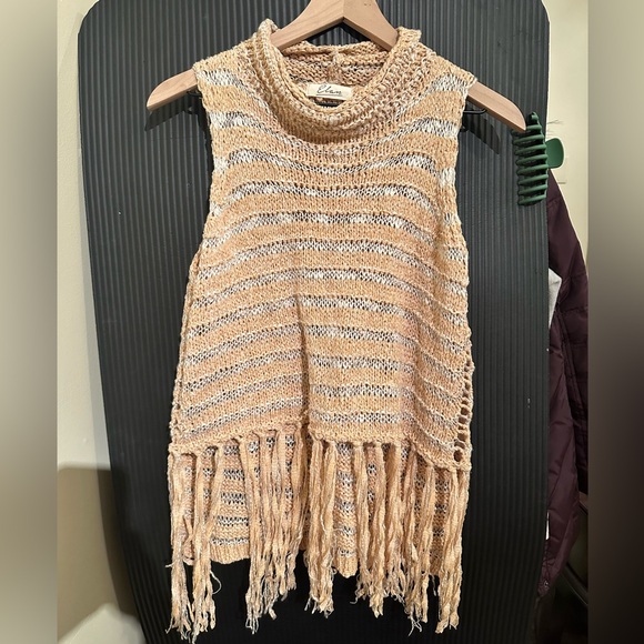 Tops - Fringe High Neck Tank Top